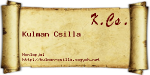 Kulman Csilla névjegykártya