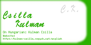 csilla kulman business card